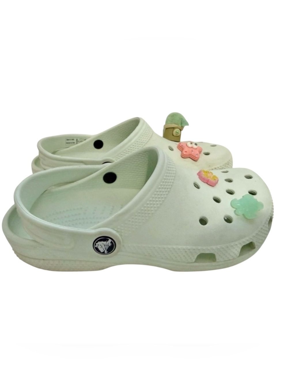 Kids Light Mint Comfort Croc/Clog with 4 decorative Jibbitz charms